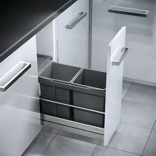 Abfallsammler Tandem 2 mit 2-fach Trennung 30 Liter - Grau