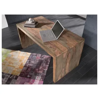 MASSIVMOEBEL24.DE Schreibtisch Sheesham 148x75x78 grau geölt NATURE GREY #710