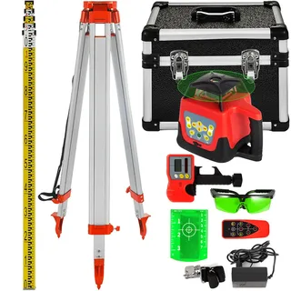 Vevor Professional Rotationslaser max. Arbeitsbereich 500 m grün, Linienlaser 360 Grad