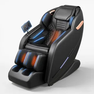 Vevor Massagesessel 3D-Zero-Gravity 74 x 102 x 146 cm Blau/Schwarz mit Ausziehbarer Fußstütze