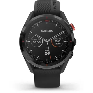 Garmin 010-02200-00 Approach S62, Premium-Golf-GPS-Uhr, integrierter virtueller Caddie, Mapping und Vollfarbbildschirm, Schwarz