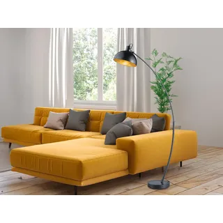 LED Stehleuchte moderne Bogenlampe für über Esstisch Wohnzimmer Schwarz / Gold - Schwarz, Gold