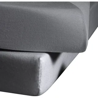 FLEURESSE Bettlaken Mako-Satin 160 x 260 cm Steingrau
