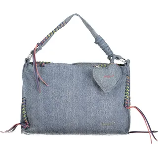 Stilvolle Damen-Tasche in Blau mit abnehmbarem Herzportemonnaie