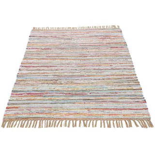 carpetfine Kelim Chindi Wendeteppich 60 x 110 cm Braun/Grau