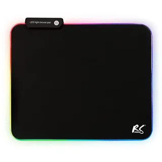 NanoRS RS704 Gaming Mauspad mit LED RGB Beleuchtung und rutschfeste Gummiunterseite 30x25cm rutschfest Schreibtischunterlage Mousepad (300x250x4mm)