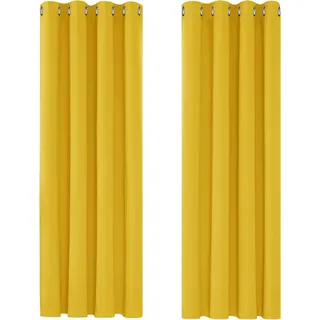 Deconovo Heim Dekoration Vorhänge Blackout Mellow Yellow W55 X L87 ein Paar