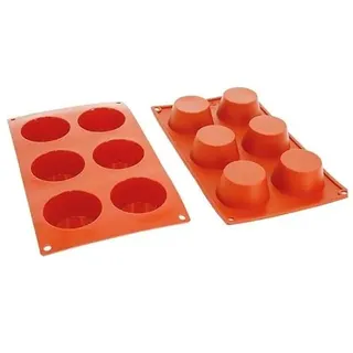 Déco Relief - Silikonform für 6 Muffins, ⌀ 6,9 x 3,5 cm – Kuchenform zum Backen – professionelles Material