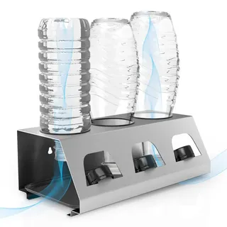 Intirilife Abtropfgestell für bis zu 3 Flaschen , Metall , 15x11x30 cm , Küchenzubehör, Küchenhelfer