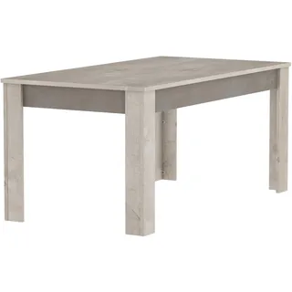 Demeyere Esstisch, ausziehbar, 8 bis 10 Personen – Farbe Eiche Champagner und Beton Beige – 170 x 90 x 77,2 cm Tisch, Holz, buchenholz