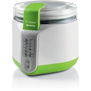 Ariete B-Cheese 615, Käse- und Joghurtmaschine mit 6 Programmen, Soft-Touch-Bedienfeld, Antihaftbeschichtetem 500ml Behälter, Maximaltemperatur 90°C, Inkusive Rezeptbuch, 500W, Weiß/Grün