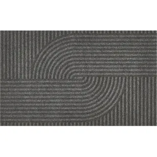Andiamo Fußmatte Yukon - Waschbare & rutschfeste Schmutzfangmatte für den Eingangsbereich - Modernes geometrisches Muster, Saugroboter-geeignet, 40 x 60 cm Dunkelgrau