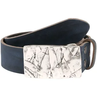 Rettungsring Gürtel Ledergürtel mit eckiger Schließe in Vintag-Optik, wechselbar, blau