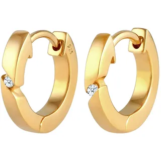 Elli DIAMONDS DIAMORE Ohrringe Damen Creolen Basic mit Diamant (0.04 ct.) in 925 Sterling Silber