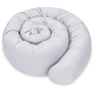 Totsy Baby Seitenschläferkissen Bettschlange Body Pillow 300 cm Baumwolle Waffel- Kopfkissen lang Bettrolle Schlafkissen Nackenrolle Kissen Oeko-Tex Senfgelb