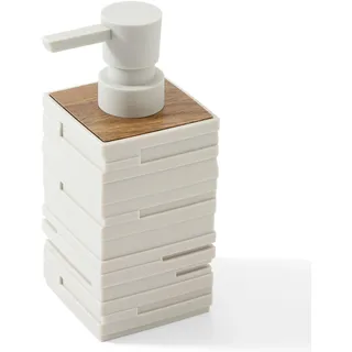 Moderne Seifenspender Beige Holz, Spülmittelspender für Küche Arbeitsplatte, Ästhetik Seifenspender Bad für Badezimmer mit Pumpspender (Beige)