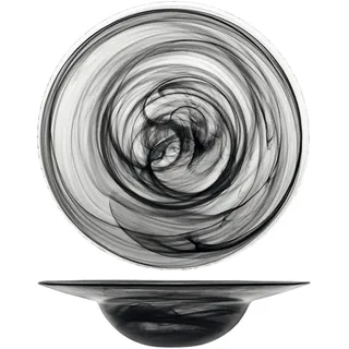 H&h Alabastro Set 4 schwarze Pastateller, Glas, cm29