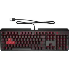HP OMEN by HP Keyboard 1300 Red C (FR, Kabelgebunden), Tastatur, Schwarz