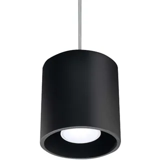 SOLLUX lighting Orbis Pendelleuchte De Deckenleuchte Modernes Design Con Zylindrischer Lampenschirm Hergestellt aus Aluminium Con Auswechselbare GU10 Birne | Schwarz, 10 x 10 x 110 cm - Schwarz
