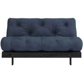 Karup Daybett KARUP DESIGN "Roots Sofa Bed, Schlafsofa,, Bettfunktion, FSC-Massivholz", blau (navy), B:140cm H:85cm, Bezug: 80% Baumwolle, 20% Polyester, Daybetten, Daybett, Inkl. Futonmatratze, Made in Europe, langlebig, B: 140 oder 160 cm