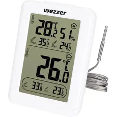 Levenhuk Weezer SN10 Sauna-Thermometer, Thermometer + Hygrometer, Weiss