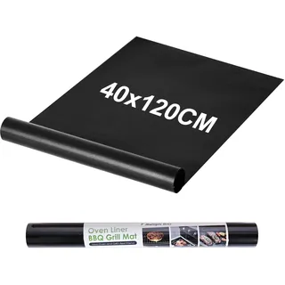 BBQ Grillmatte für Gasgrill 40x120cm | Übergroße Zuschneidbar Grillmatten Teflon Grillplatte,Antihaft Grill Matte Backmatte, Wiederverwendbar Grill Matten für Gasgrill und Holzkohle, PFOA-Fre