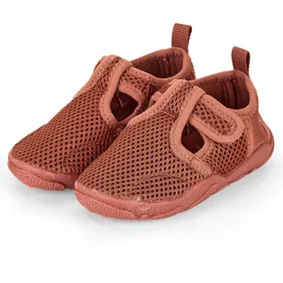 Sterntaler Badeschuhe Uni – Unisex Baby Aquaschuhe knöchelhoch mit Klettverschluss – Strukturierte Sohle – Atmungsaktives Mesh – Kinder Wasserschuhe - Bademode - Farbe lehmbraun, Größe 22