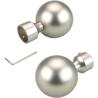 LIEDECO Gardinenstangen-Endstück Kegel mit Rohraufnahme 2-läufig Ø 16 mm 6 cm Silber