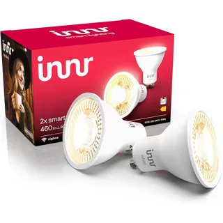 innr Zigbee GU10 Smart LED Spot, funktioniert mit Hue* und Alexa (Bridge erforderlich), Warmweiß, Dimmbar, Smart Home Lampe, 460lm, 2 Stück