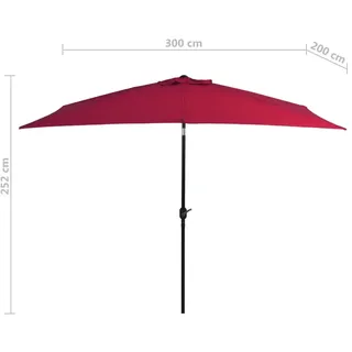 vidaXL Sonnenschirm 200 x 300 cm bordeauxrot
