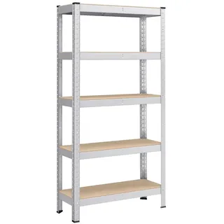 Songmics Schwerlastregal Stahl 75 x 30 x 150 cm Silber