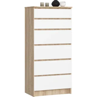 AKORD Furniture Factory OP0PK-6DABBIA001, Weiß, Eiche, 6 Schublade(n), Matt, 16 mm, 51 cm, 400 mm - Weiß