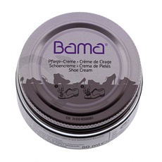 Bama Schuhcreme, Pflegecreme im Glastiegel für Glattleder, optimale Pflege für Lederschuhe, Kaffeebraun, 50 ml