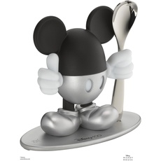Bild Eierbecher mit Löffel Disney Mickey Mouse, Eierbecher Silber