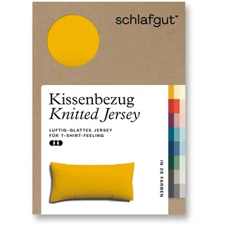 schlafgut Kissenbezug Knitted Jersey 40 x 80 cm Gelb