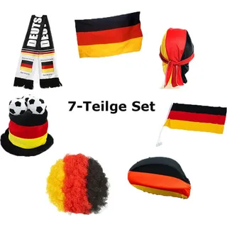 Meisterhome® Deutschland Fanartikel set 7 Teilig - Fußball EM 2024 - Deko Dekoration Deutschland – Fan set Fussball Europameisterschaft