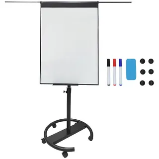 Relaxdays Flipchart Whiteboard , Schwarz , Metall , 70x200x65 cm , Bilder & Rahmen, Pinnwände & Magnettafeln