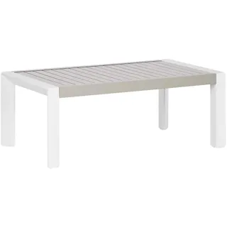 Beliani Gartentisch Beige Castella , Beige, Weiß , Metall , 70x45x120 cm , Gartenmöbel, Gartentische