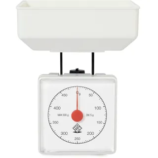 Home Mechanische Küchenwaage aus ABS-Kunststoff, weiß, maximale Traglast: 0,5 kg, Standard, Medium