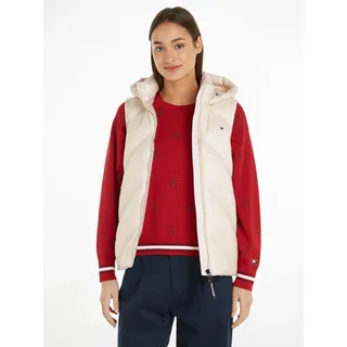 Tommy Hilfiger Daunenweste, mit Logostickerei, beige