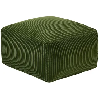 Beliani Pouf Sitzpouf Sitzhocker Cord grün 50 x 50 cm Quadrat Modern Skandi Mukki
