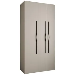 Abiks Möbel Drehtürenschrank 245,5/120/40 3-türig , Kaschmir, Schwarz , Holz , Nachbildung , 120x245.5x40 cm , Schlafzimmer, Kleiderschränke, Drehtürenschränke