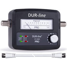 DUR-line® SF 2400 Pro - Satfinder - Messgerät zum exakten Ausrichten Ihrer digitalen Satelliten-Schüssel inkl. F-Kabel und deutscher Anleitung