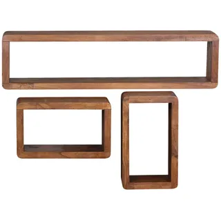 Wohnling Boha Wandregal 80 x 20 x 15 cm Braun