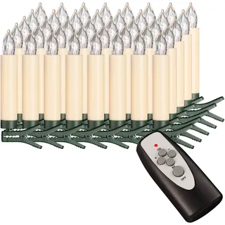 my home LED-Christbaumkerzen »Weihnachtsdeko, Christbaumschmuck in warmweiß mit Fernbedienung« 40 Stk.-flammig kabellos, Kerzen plus 8 Dornen, grün