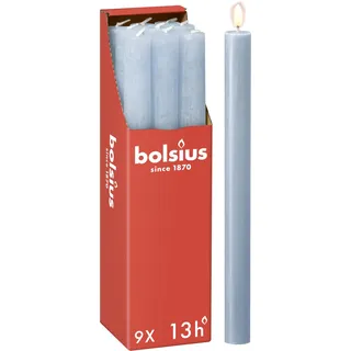 Bolsius Rustik Stabkerzen 27 x 2,3 cm 9 St. Hellblau