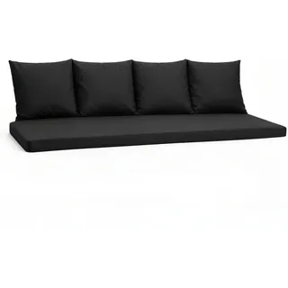 Setgarden Mix-Techno Gartenkissen Für Polyrattan Möbel 170×60×50 cm – Kissen Für 3 Sitzer Gartensofa 1tlg Schwarz
