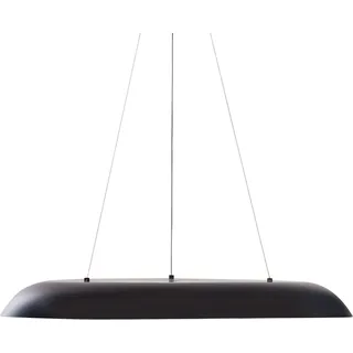 BELIANI LED Hängelampe Schwarz Stahl u. Acryl ø 60 cm Rund Ringform mit Langem Kabel Modern für Flur Küche Esstisch Wohnküche Hohe Decken Innenräume - Schwarz