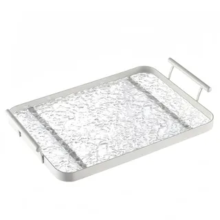 Serviertablett mit Griff, SLHEQING Deko Tablett Rechteckig Serving Tray Acrylic Tablett Küche Groß Kaffeetablett