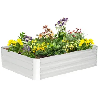 Outsunny Hochbeet 120 x 90 x 30 cm Silber